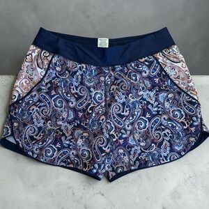 Lands' End Navy Paisley Women's Shorts